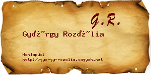 György Rozália névjegykártya